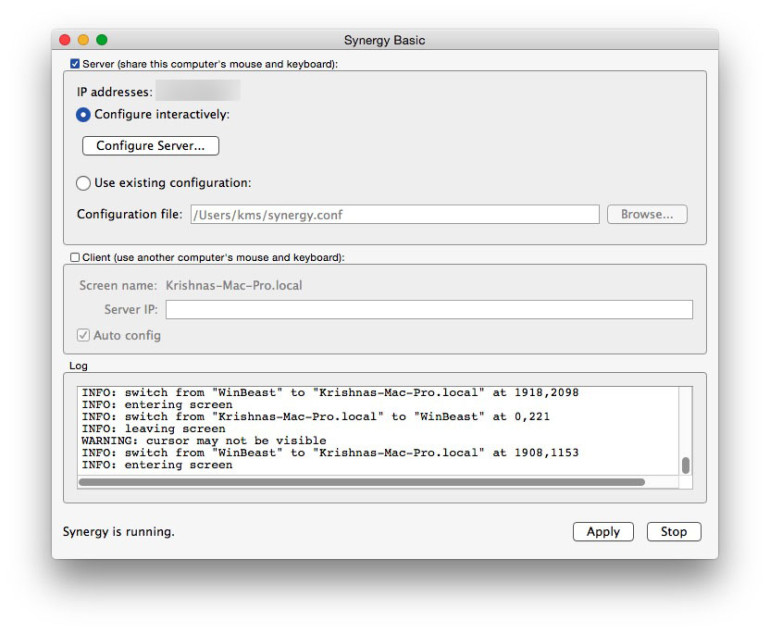 configure mac keyboard for windows synergy