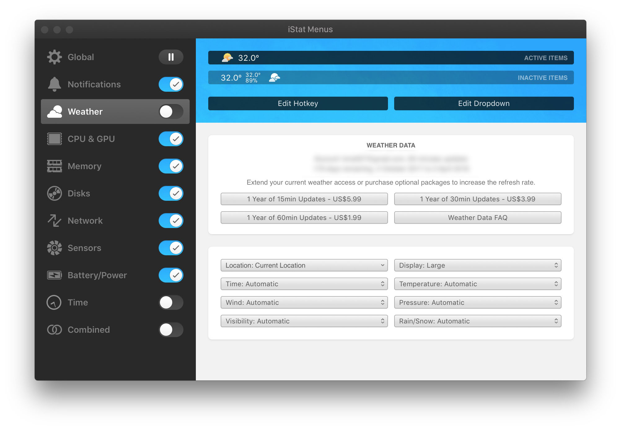 Menus view. ISTAT menus. ISTAT menus Mac os. ISTAT Pro. ISTAT view.