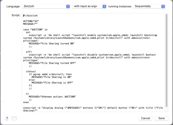 FileSharing Script for Alfred