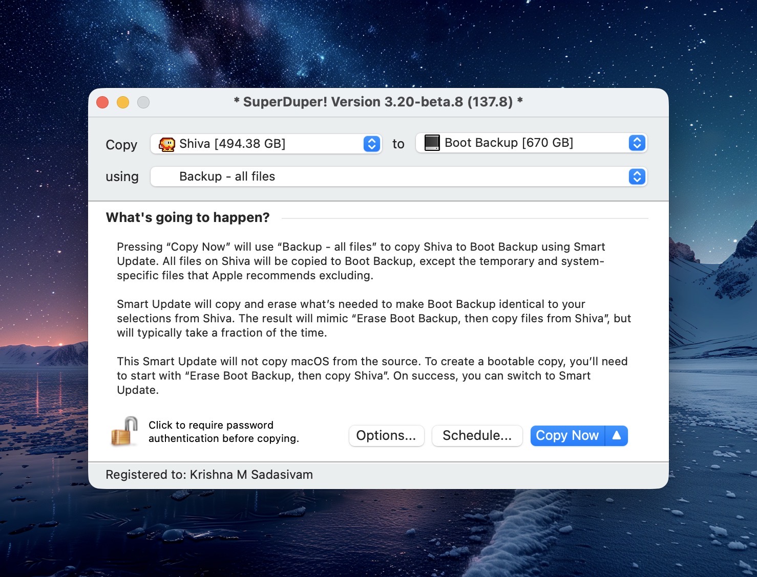 SuperDuper main window