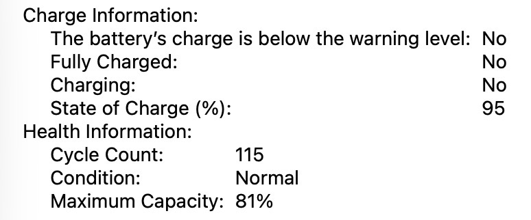 Battery cycles M1 Pro MacbookPro.