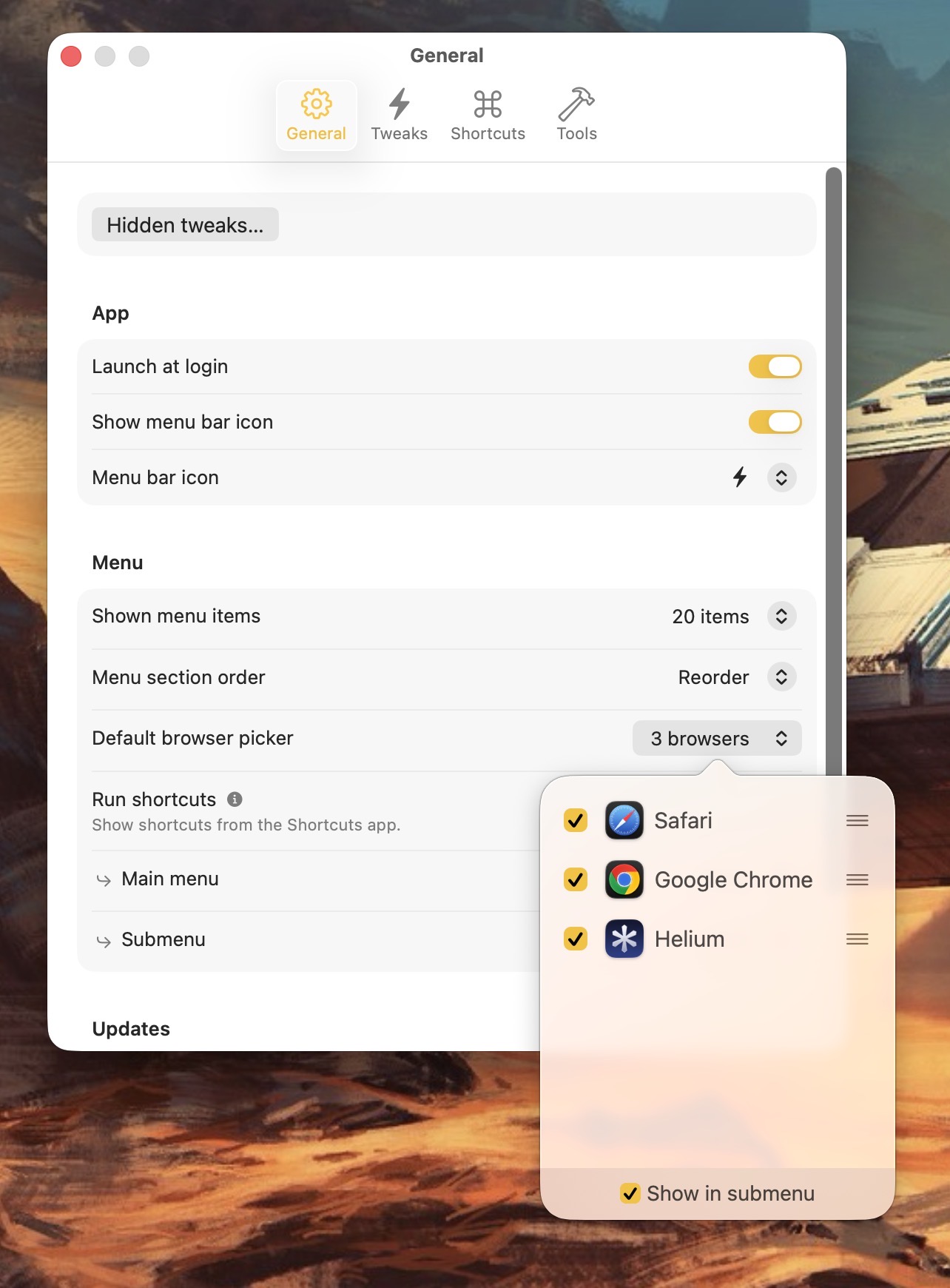 Supercharge Browser picker.