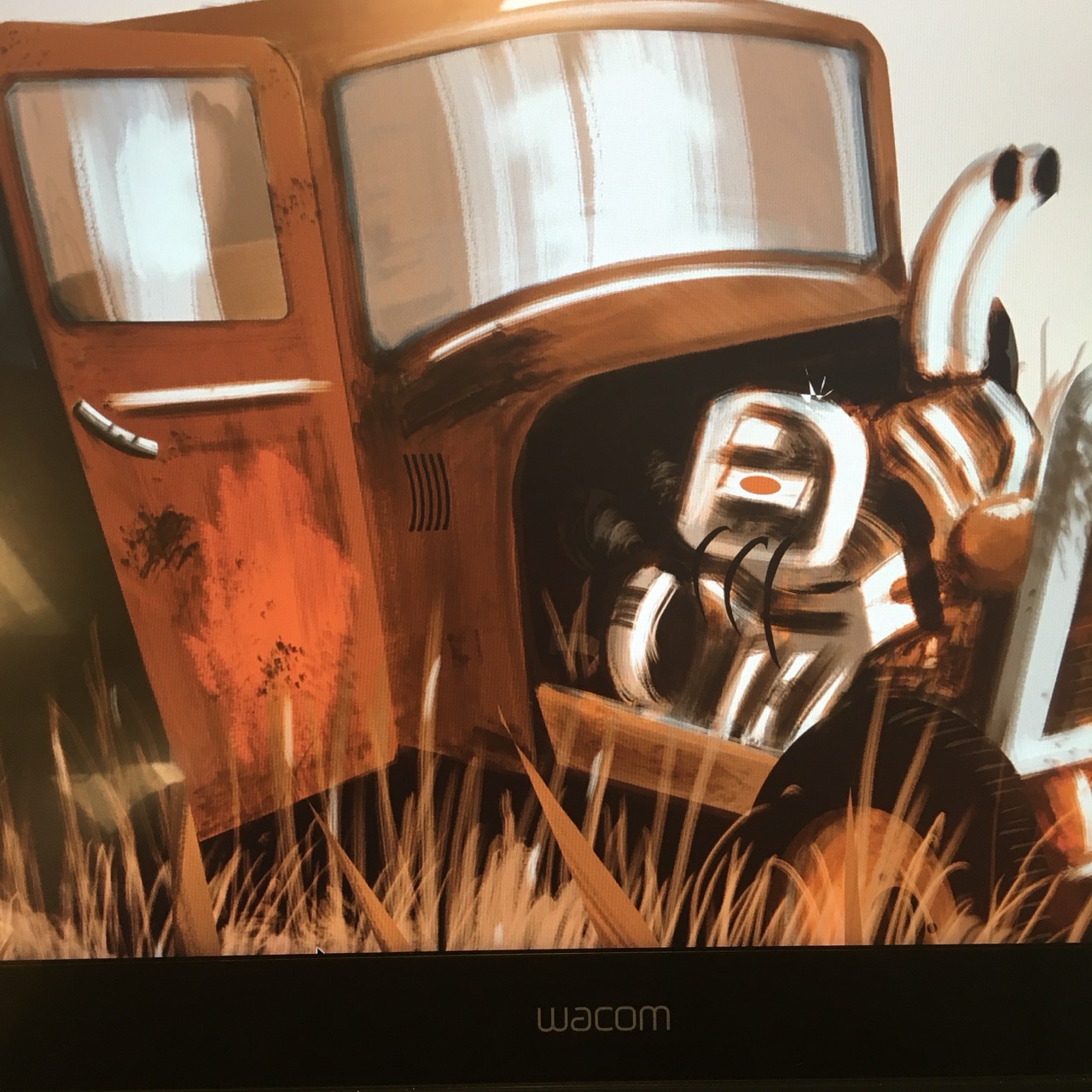 Digital Painting of a Cab Truck