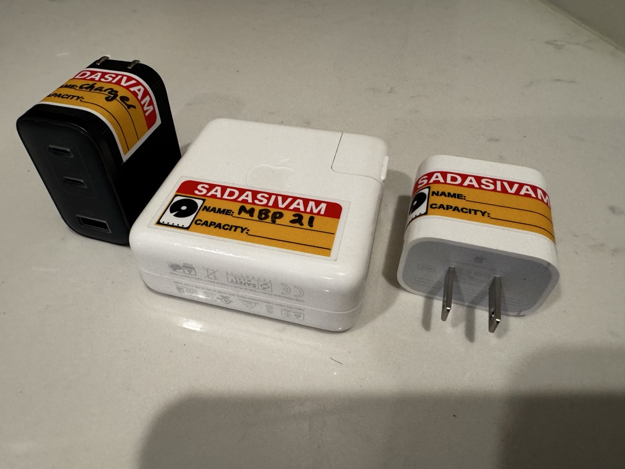 Chargers labeled.
