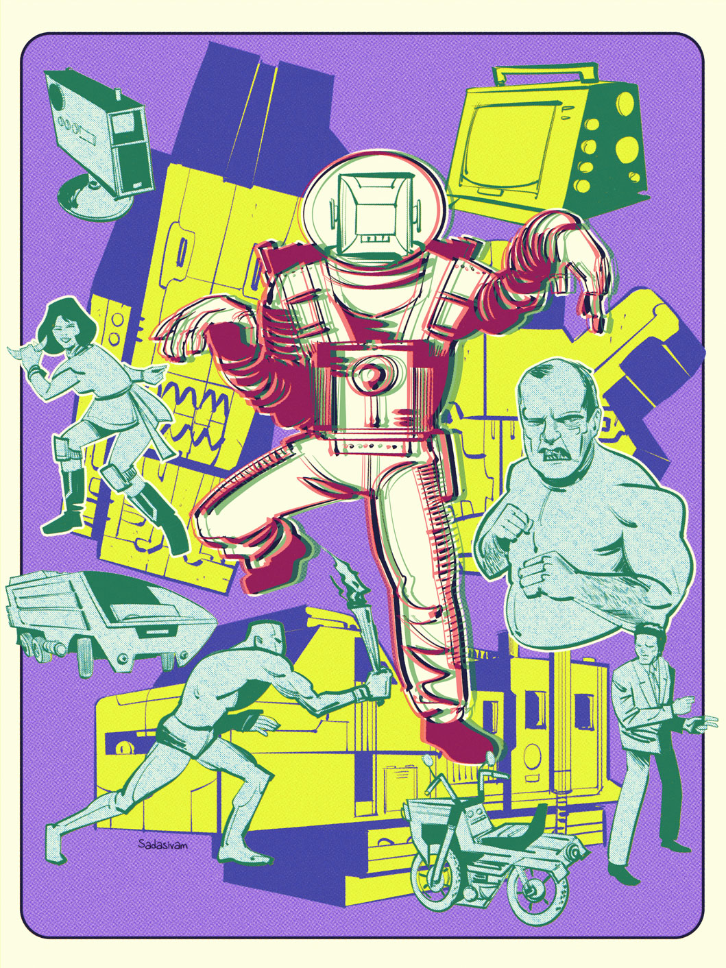 Sci fi astronaut montage.