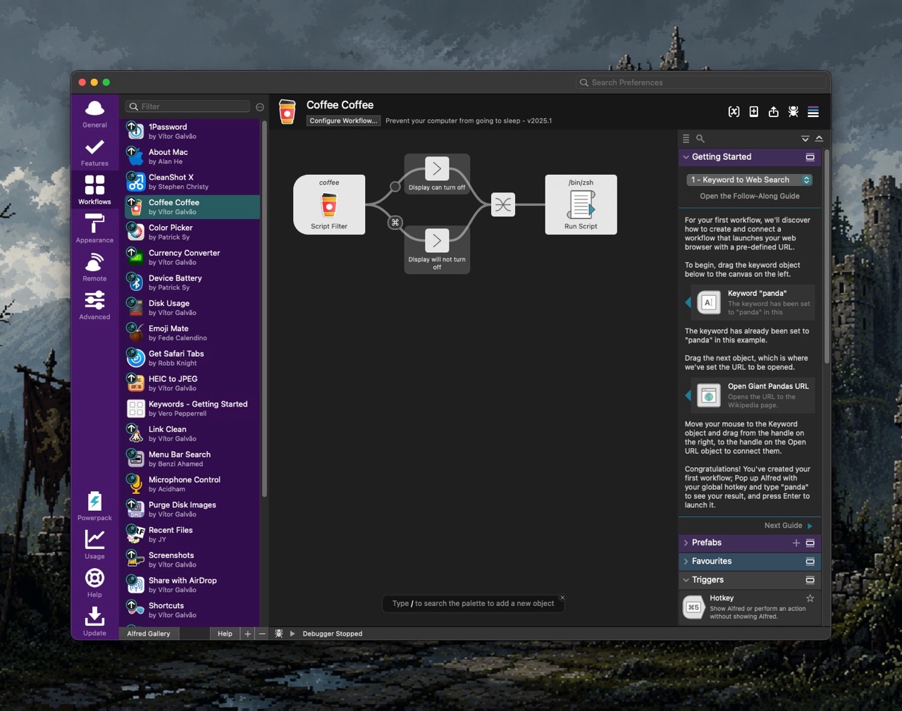 Alfred workflows.