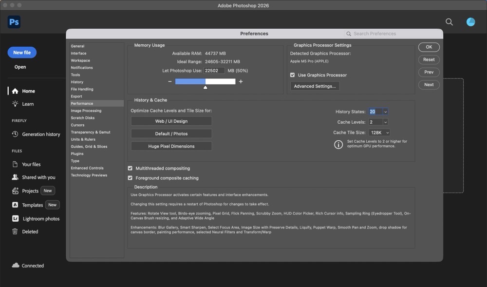 Photoshop Performance.